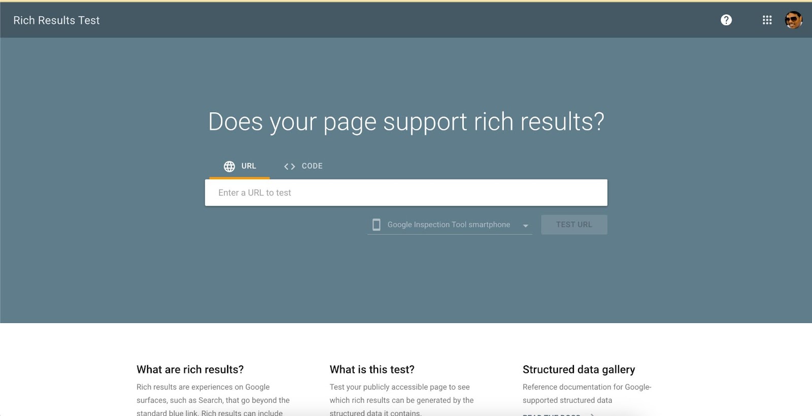 Google's Rich Results Test.
