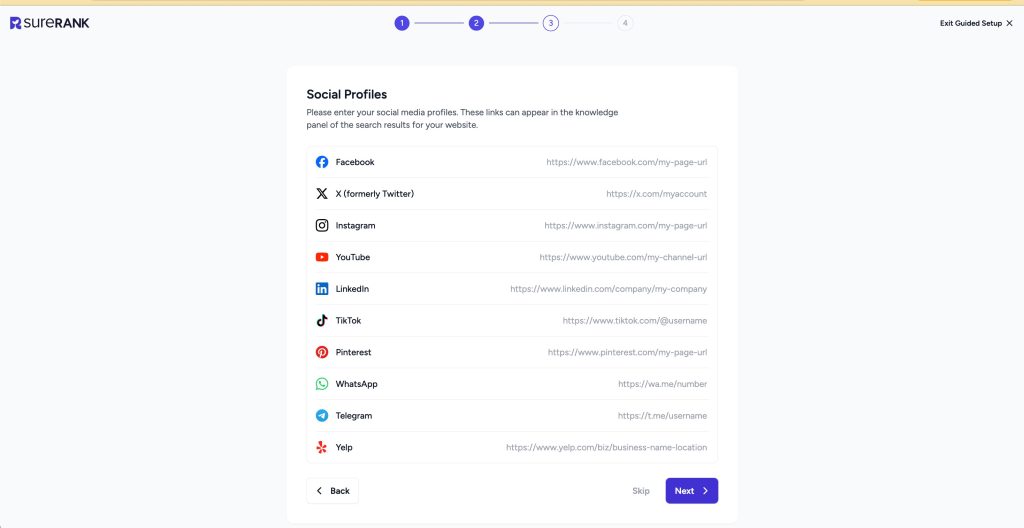 social profiles