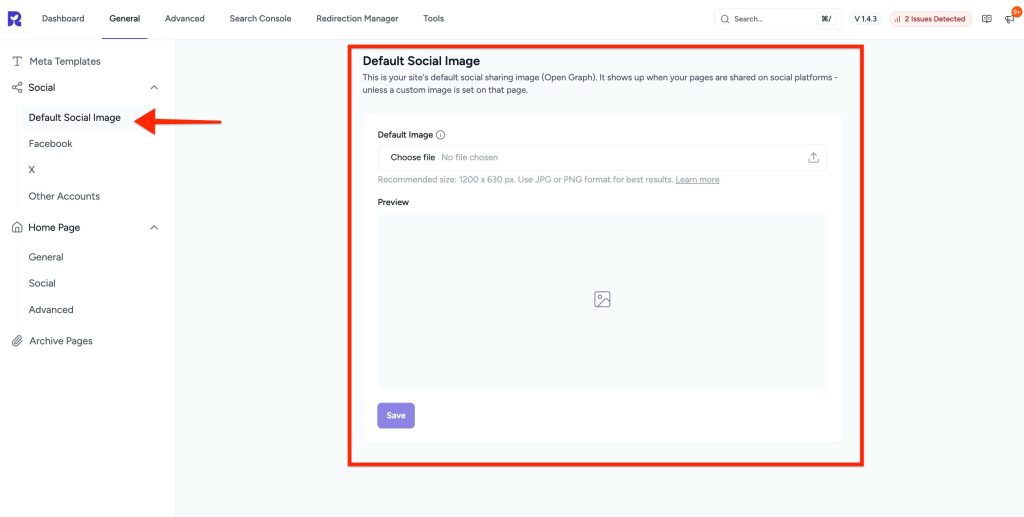 default social image