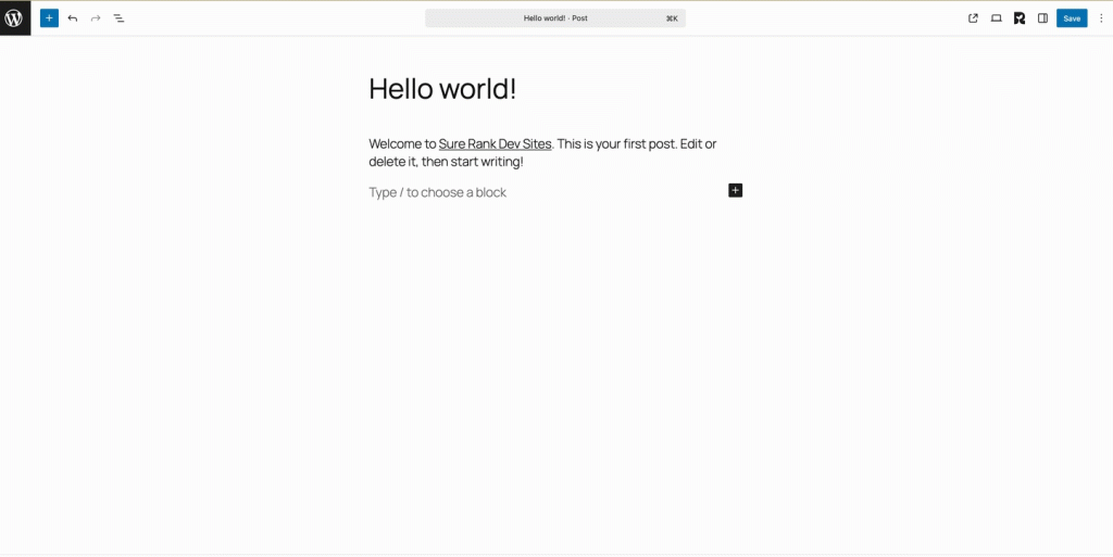 open the slide in panel