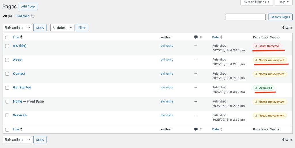 review seo check results
