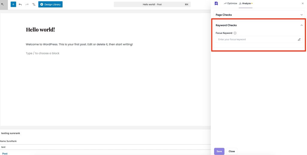 click keyword checks