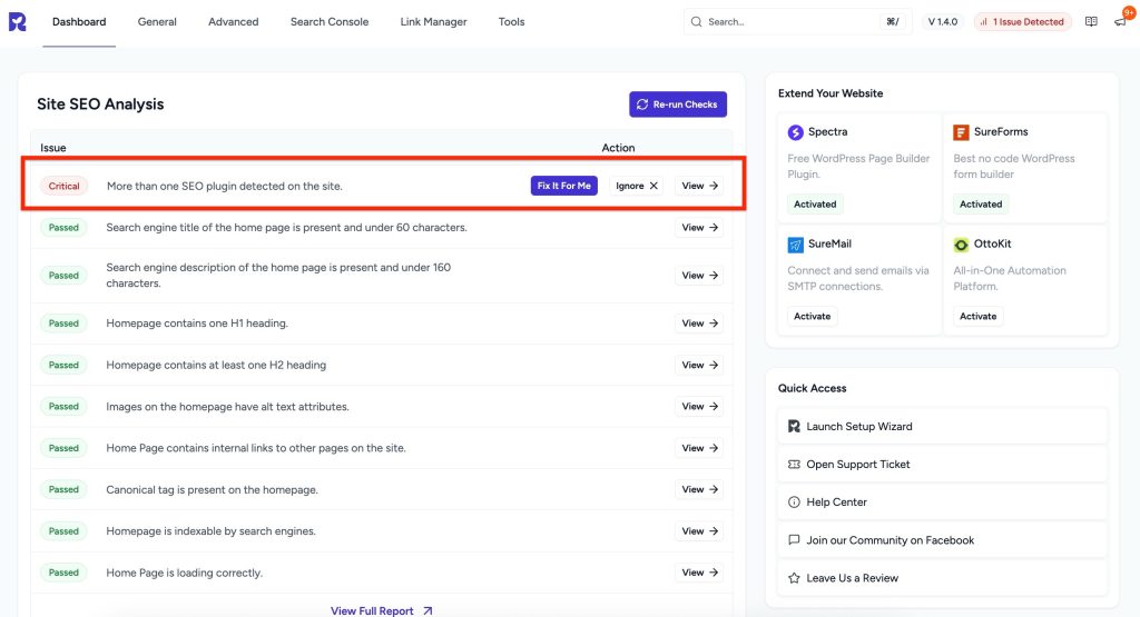 more than one seo plugin detected on the site