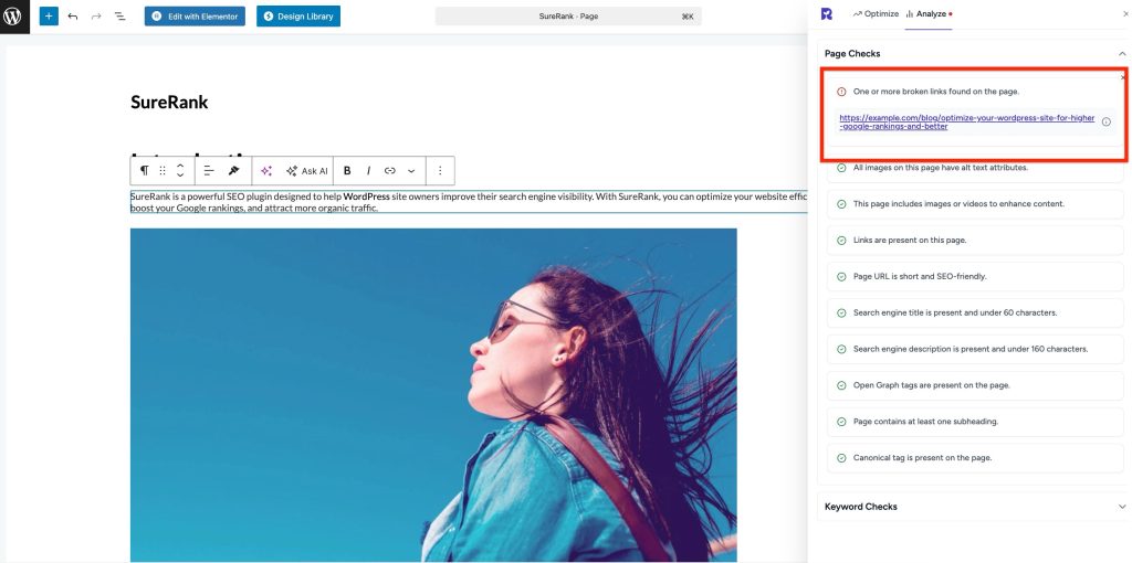 one or more broken links found on the page.