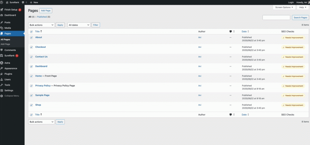 page level instant indexing