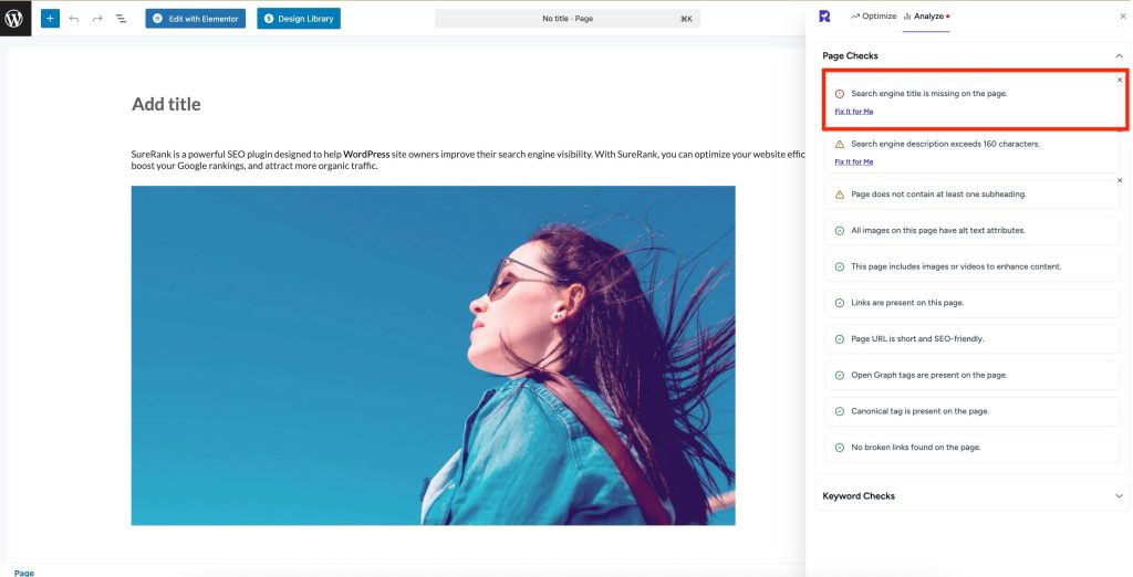 search engine title is missing on the page.