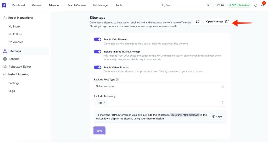 view your video sitemap