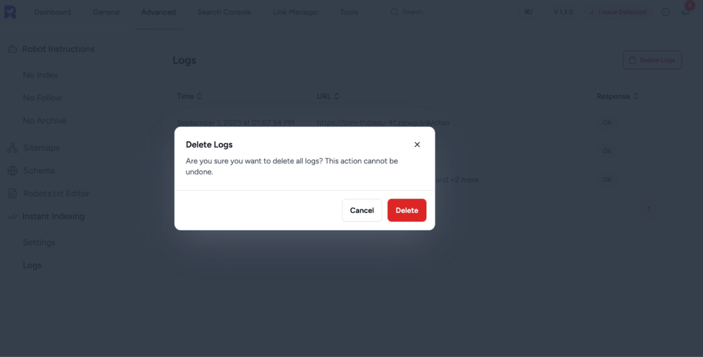 Delete Logs
