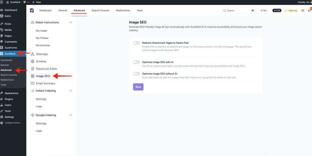 advanced → image seo