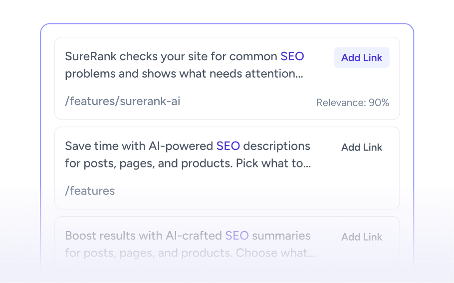 SureRank AI keyword based link discovery