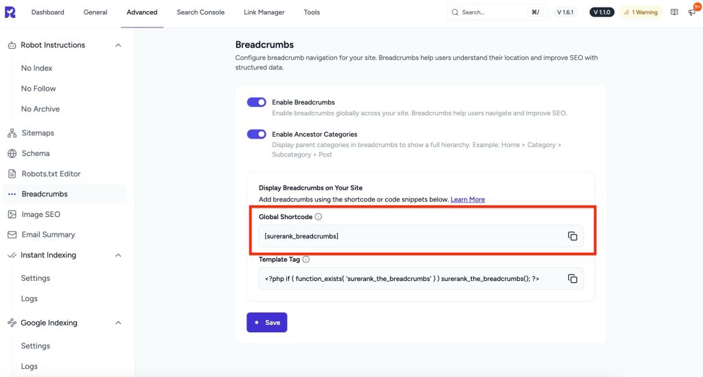 breadcrumb shortcode copy