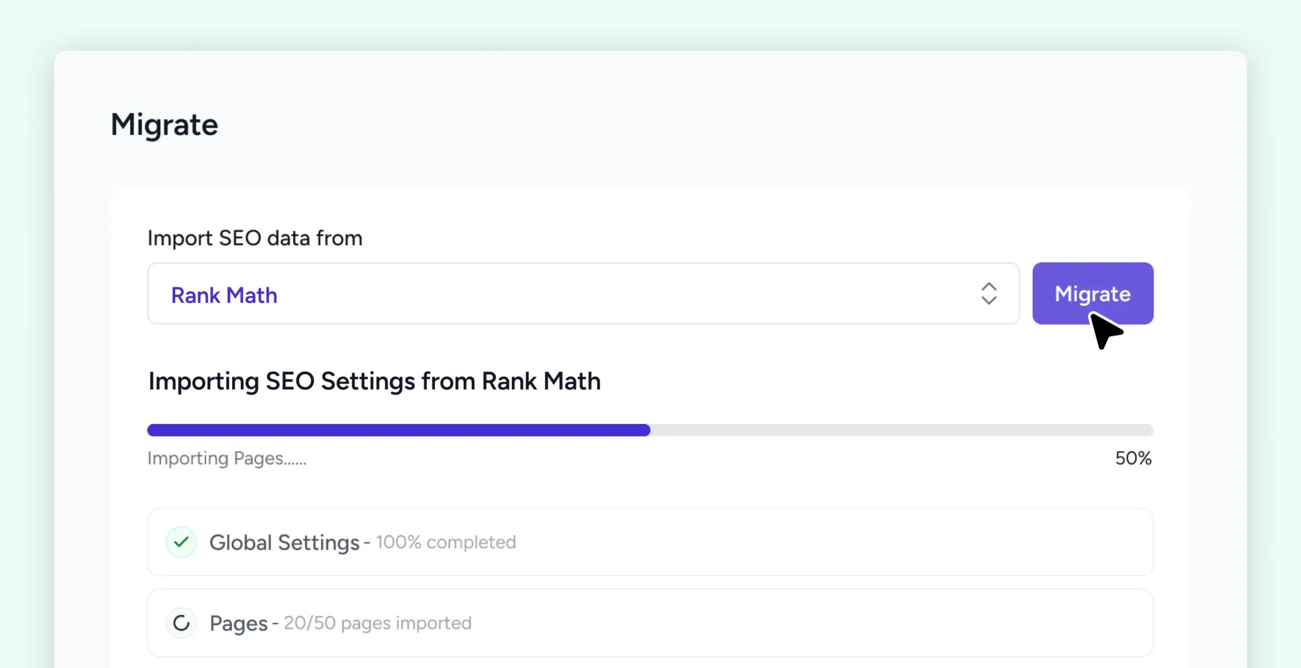 SureRank vs Rank Math rankmath migration visual