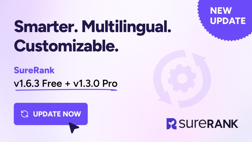 SureRank Premium 1.3.0: Custom Fields in Schema and Faster Link Suggestions email banner (8)