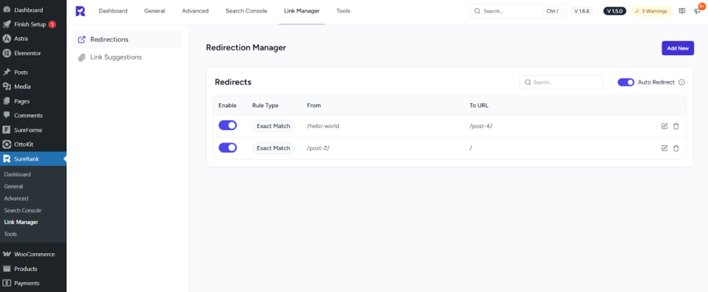 How to Migrate from Squirrly SEO to SureRank surerank redirection manager