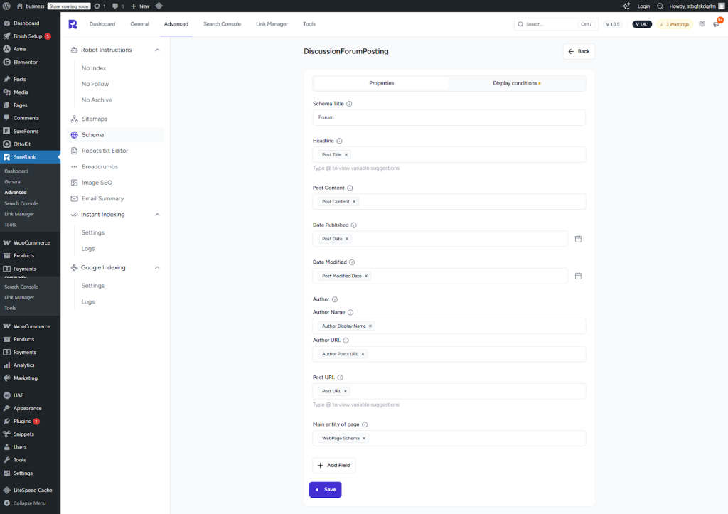 ForumPosting Schema Property 