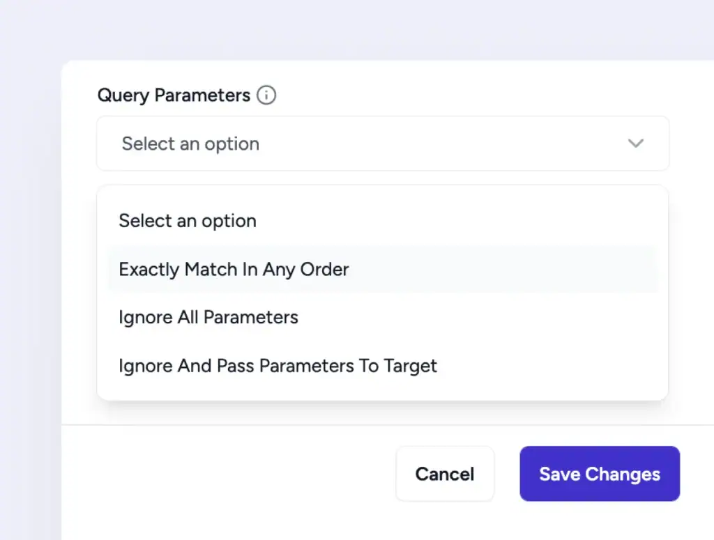 query parameter control