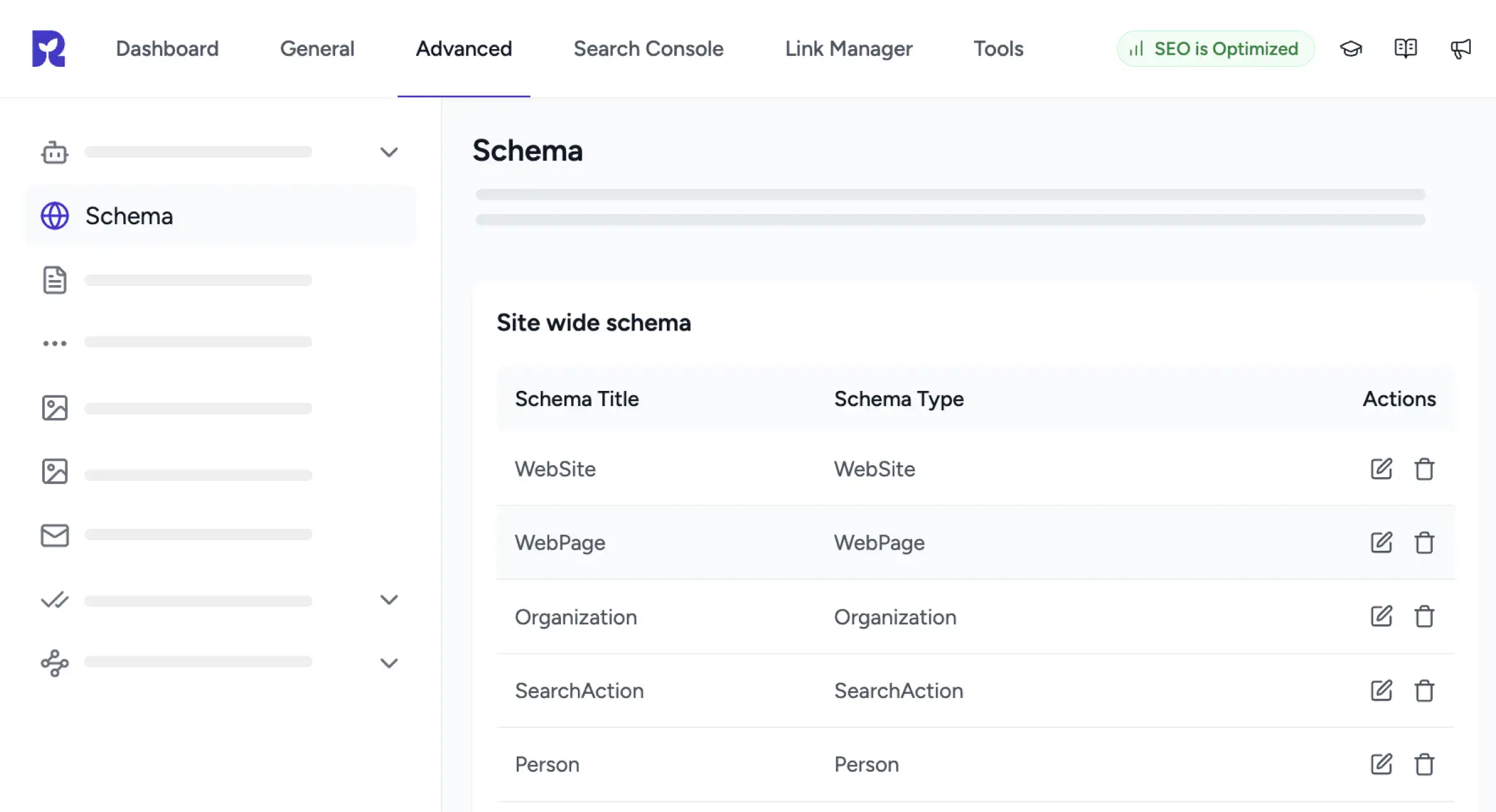Schema Builder schema