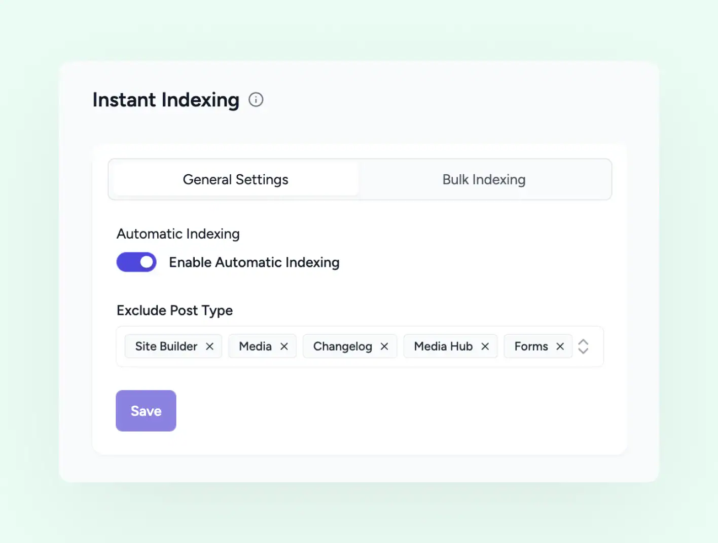 Instant Indexing automatic indexing