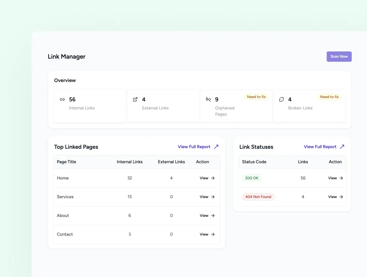 Link Manager link manager dashboard