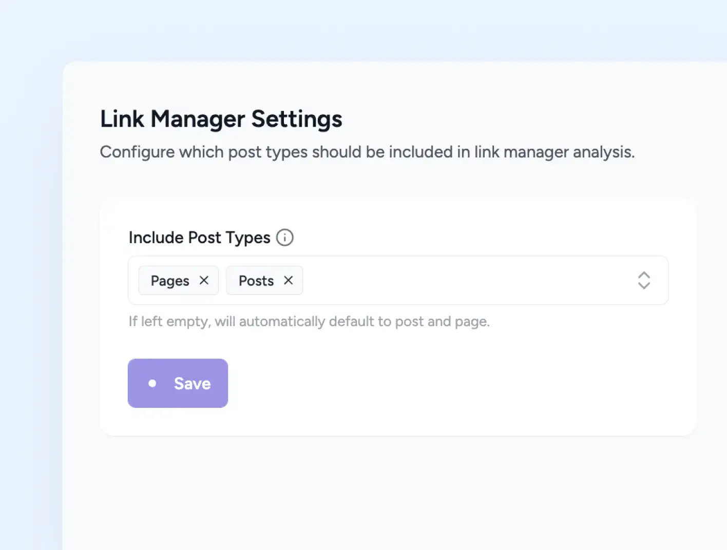 Link Manager link manager settings