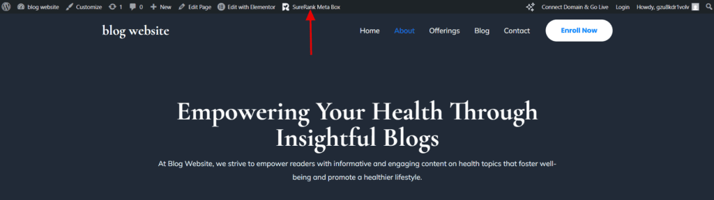 Using the SureRank Front-End Meta Box image