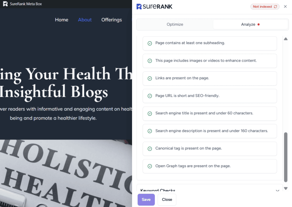 Using the SureRank Front-End Meta Box image