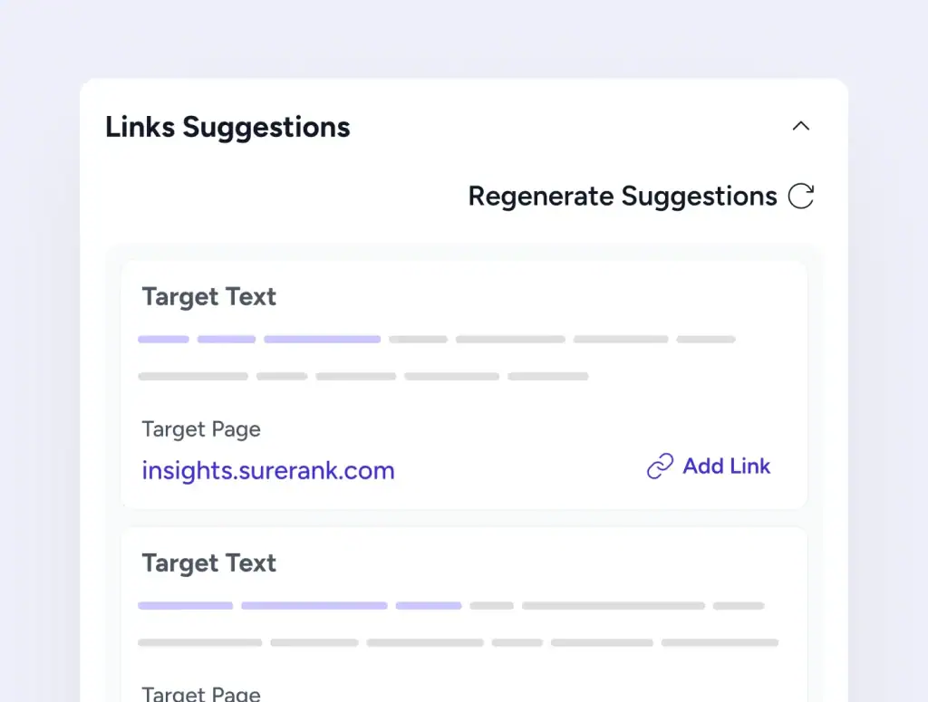 SureRank Premium link suggestions pro page