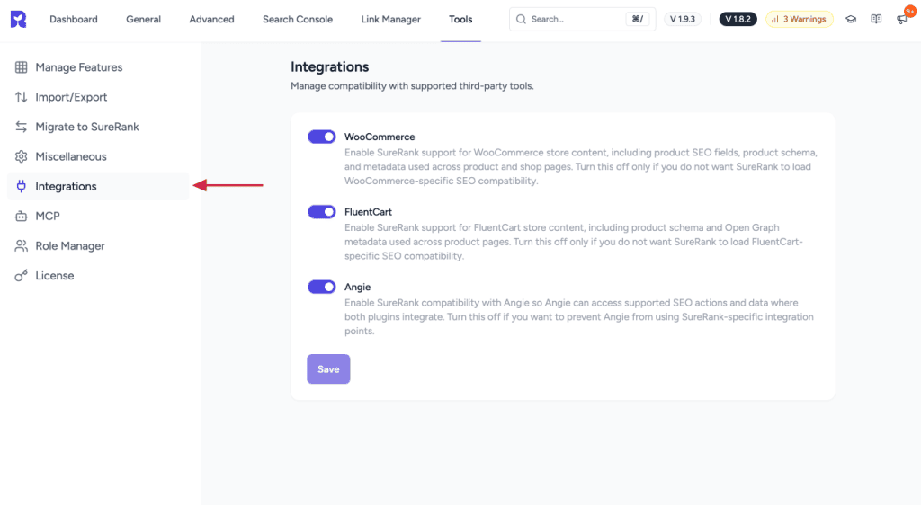 Managing Third-Party Integrations in SureRank image