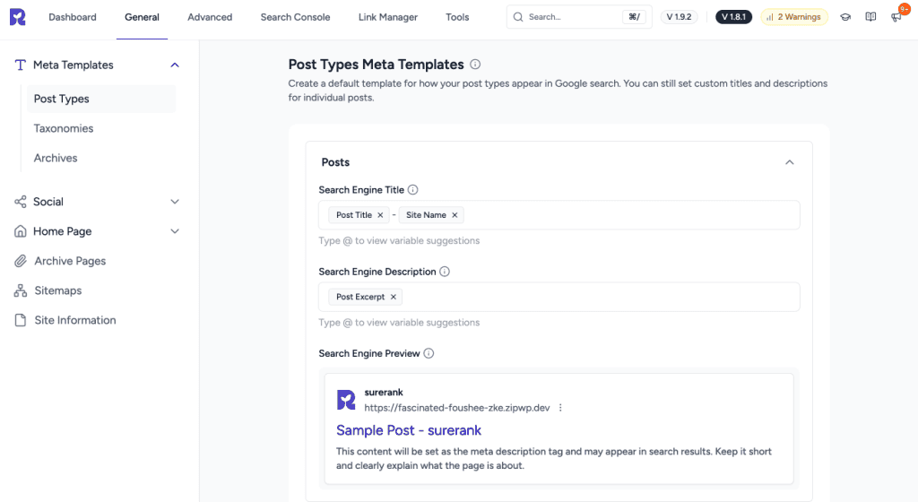 How to Set Global Title and Description Templates with Variables image