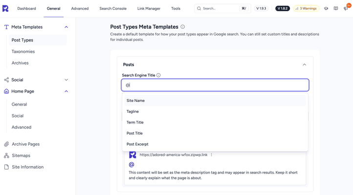 How to Set Global Title and Description Templates with Variables image