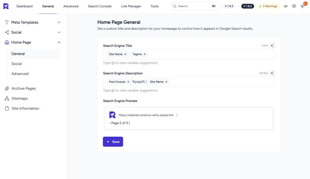 How to Set Global Title and Description Templates with Variables image